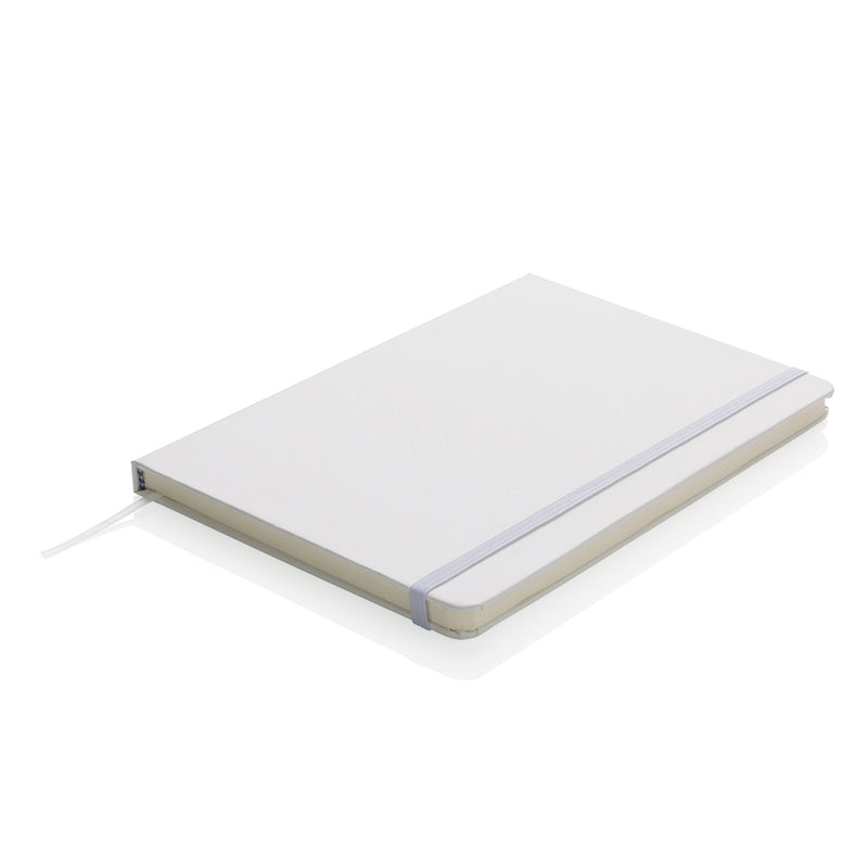Load image into Gallery viewer, A5 plain hardcover sketchbook from XD Collection, featuring a classic black cover and open pages for sketching or note-taking.