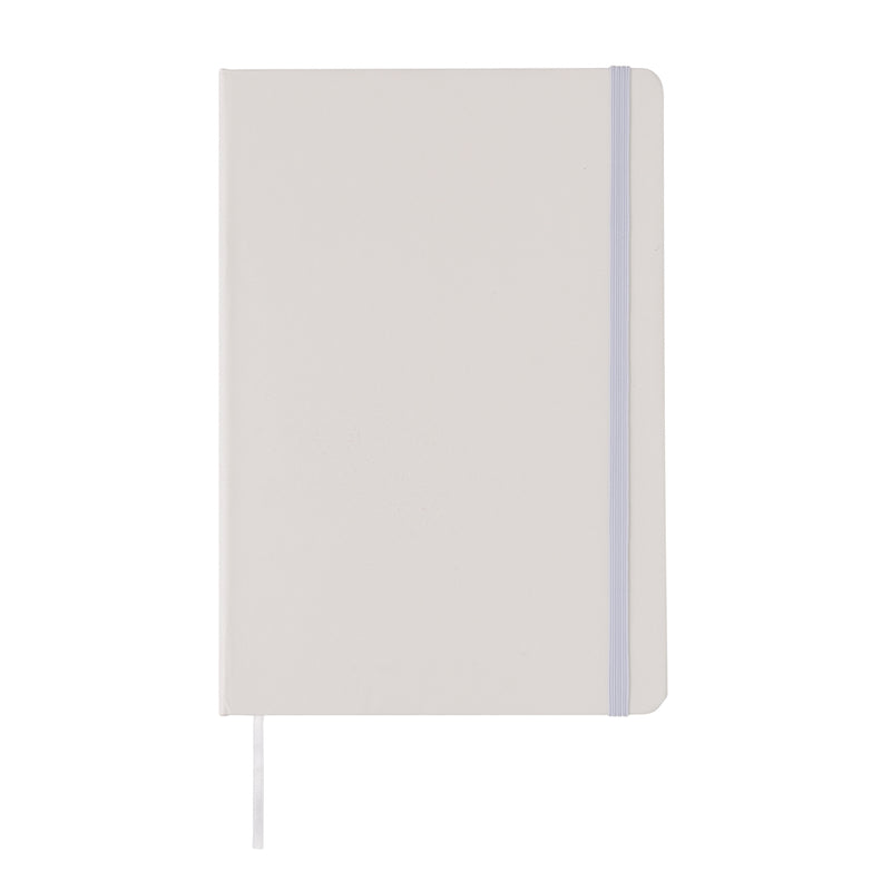 Load image into Gallery viewer, A5 plain hardcover sketchbook from XD Collection with a classic design, open to show blank pages inside.