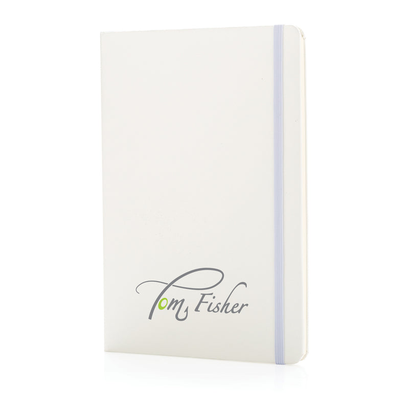 Load image into Gallery viewer, A5 plain hardcover sketchbook from XD Collection with black cover, open to blank pages, ideal for drawing and sketching.