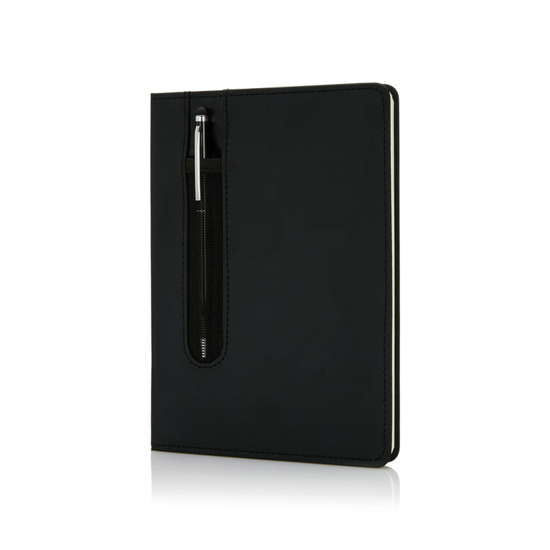Load image into Gallery viewer, Hardcover PU A5 notebook with stylus pen from XD Collection, featuring a sleek design for note-taking and writing.