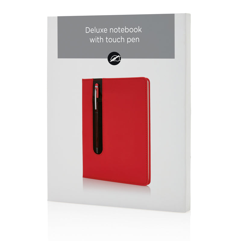 Load image into Gallery viewer, XD Collection hardcover PU A5 notebook with stylus pen, featuring a sleek design and durable cover for note-taking and writing.