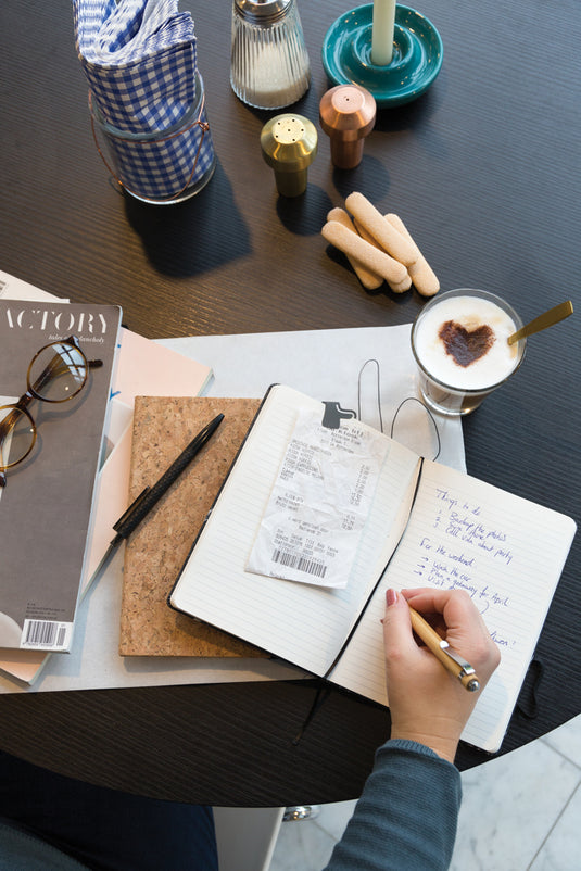 A5 notebook with bamboo pen including stylus - Custom Wood Designs