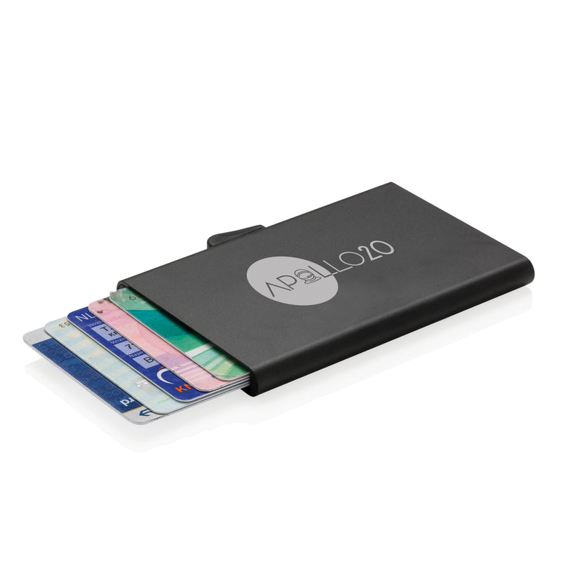 Load image into Gallery viewer, C-Secure aluminium RFID card holder with secure slots, designed for travel and everyday use, compact and durable for protecting cards.