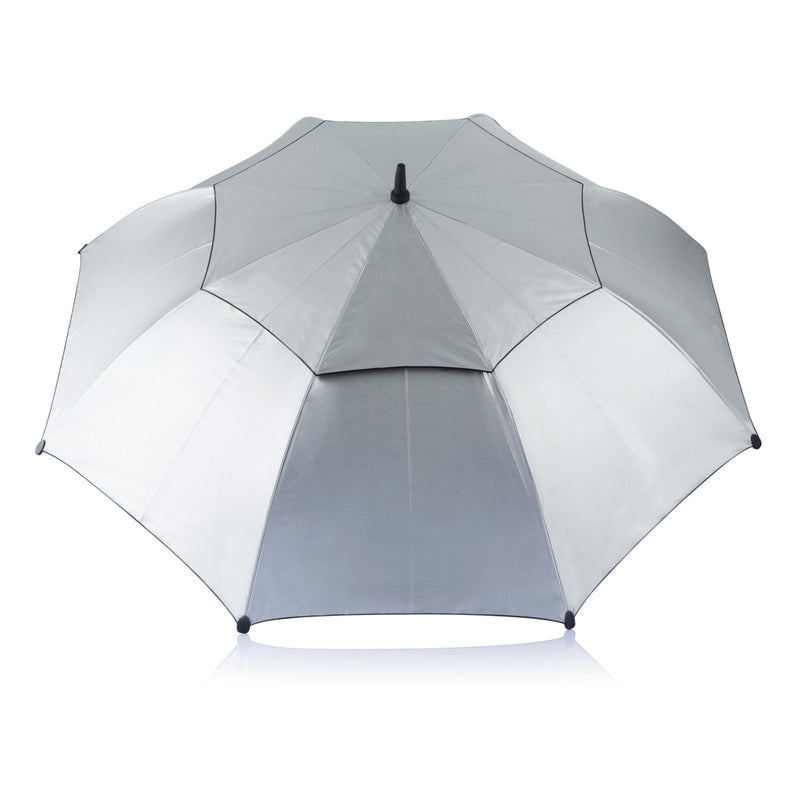 Load image into Gallery viewer, XD Design 27-inch hurricane storm umbrella open, showcasing its large canopy and sturdy construction for heavy weather protection.