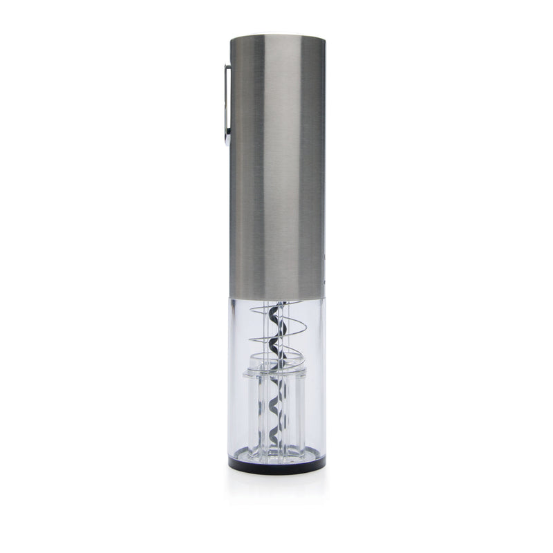 Load image into Gallery viewer, XD Collection electric wine opener, USB rechargeable, with a sleek design and corkscrew in action for easy wine opening.
