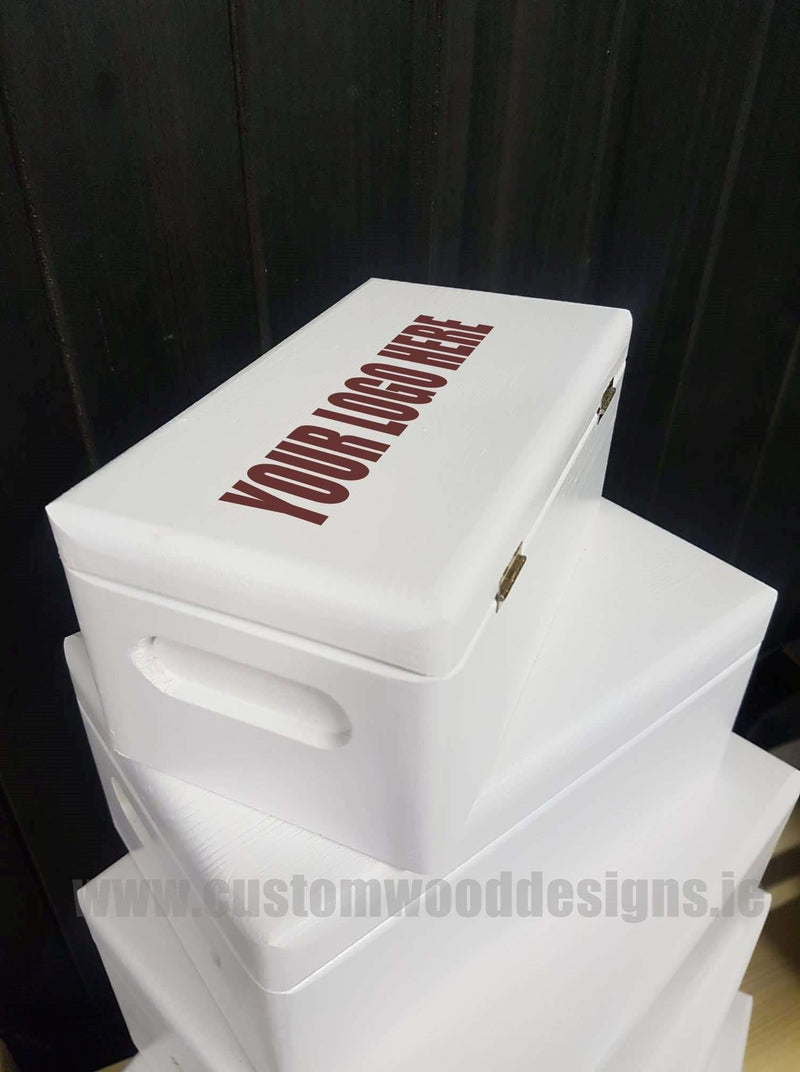 Load image into Gallery viewer, Wooden Boxes Hinged Lid - Various Sizes Painted Boxes Custom Wood Designs bedroom deco box box with lid white box wood wooden painted-boxes-21-cm-x-12-cm-x-9-5-cm-wooden-boxes-hinged-lid-various-sizes-49180135883095