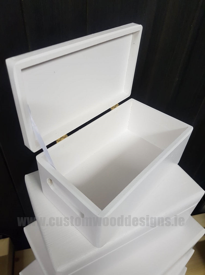 Load image into Gallery viewer, Wooden Boxes Hinged Lid - Various Sizes Painted Boxes Custom Wood Designs bedroom deco box box with lid white box wood wooden painted-boxes-21-cm-x-12-cm-x-9-5-cm-wooden-boxes-hinged-lid-various-sizes-53611576688983