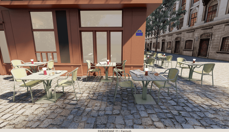 Load image into Gallery viewer, Parisienne 21 Chair Steel Chair - Custom Wood DesignsFermob Parisienne 21 outdoor bistro steel chair in vibrant Ireland green with a classic design and curved backrest.Fermob Metal Chair Outdoor24575202364343Green Gren