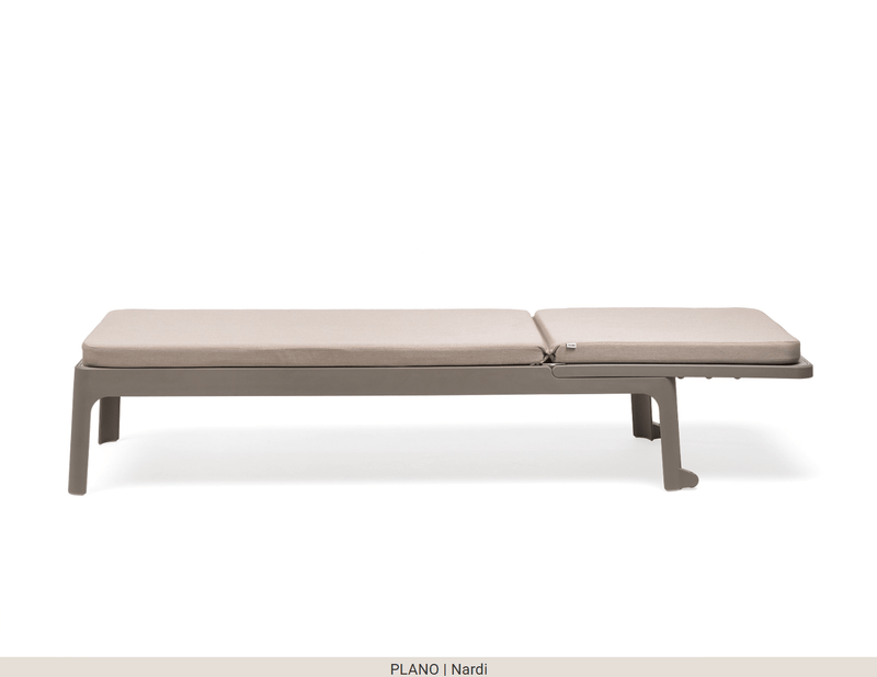 Load image into Gallery viewer, Plano Outdoor Sun Lounger by Nardi – Reclining Poolside Furniture - Custom Wood DesignsGreen Nardi Plano outdoor sun lounger with reclining feature, ideal for poolside or patio relaxation in outdoor furniture settings.Sunlounger24575217288311Dove