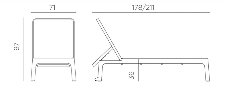 Load image into Gallery viewer, Plano Outdoor Sun Lounger by Nardi – Reclining Poolside Furniture - Custom Wood DesignsNardi Plano outdoor sun lounger with reclining backrest, made of durable outdoor furniture material, perfect for poolside relaxation.Sunlounger24575217022775Menta