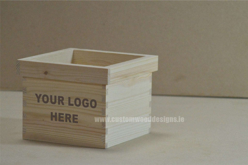 Load image into Gallery viewer, Small Wooden Plant Box 26 x 26 x 18 cm Plant Box Custom Wood Designs plant-box-default-title-small-wooden-plant-box-26-x-26-x-18-cm-53611629740375