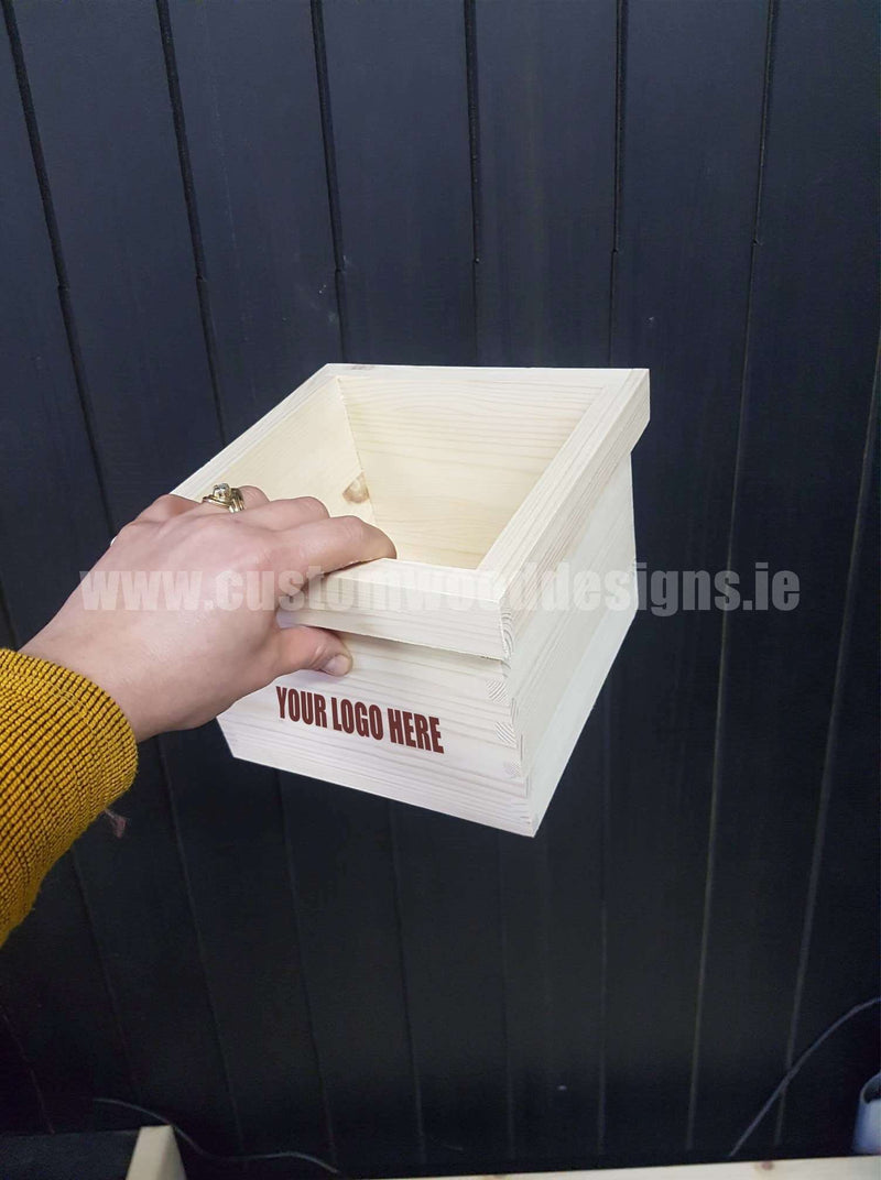 Load image into Gallery viewer, Small Wooden Plant Box 26 x 26 x 18 cm Plant Box Custom Wood Designs plant-box-default-title-small-wooden-plant-box-26-x-26-x-18-cm-53611630199127
