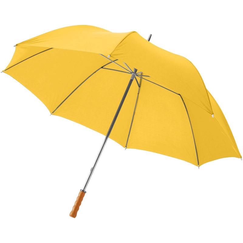 Load image into Gallery viewer, 30&quot; Golf Umbrella with wooden handle pack of 25 Yellow Custom Wood Designs __label: Multibuy process-blue-30-golf-umbrella-with-wooden-handle-pack-of-25-52701605429591
