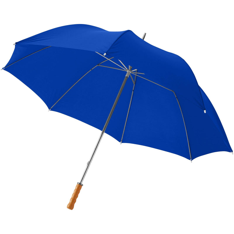 Load image into Gallery viewer, 30&quot; Golf Umbrella with wooden handle pack of 25 Royal Blue Custom Wood Designs __label: Multibuy process-blue-30-golf-umbrella-with-wooden-handle-pack-of-25-53613592412503
