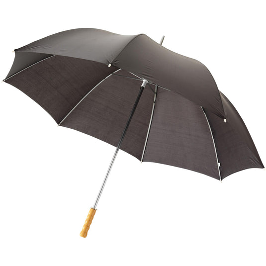 30" Golf Umbrella with wooden handle pack of 25 Black Custom Wood Designs __label: Multibuy process-blue-30-golf-umbrella-with-wooden-handle-pack-of-25-53613598572887