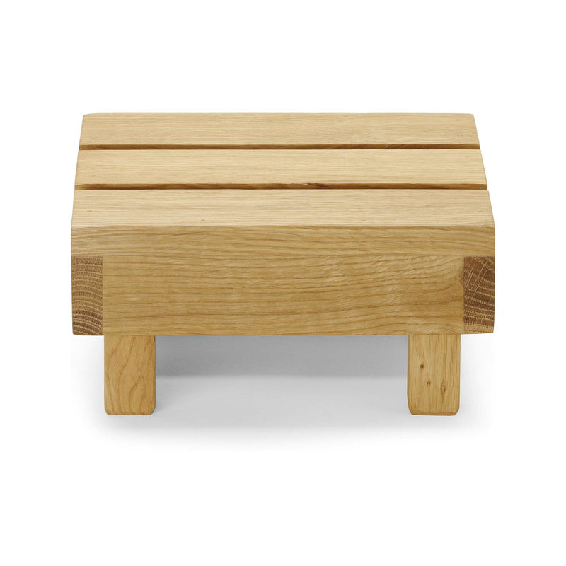 Load image into Gallery viewer, Square oak buffet display container by Fine Dine, 200x200x100mm, wooden serving box for fine dining presentation
