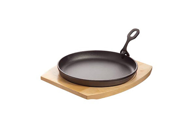 Load image into Gallery viewer, Cast iron pan with a wooden base, 220mm-cast iron frying pan