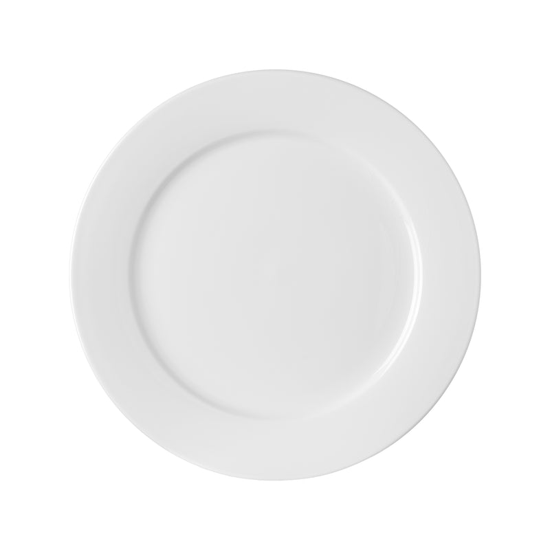 Load image into Gallery viewer, Fine Dine Pure Bianco flat plate, 270mm, white ceramic dish with smooth edges, ideal for serving appetizers or main courses.