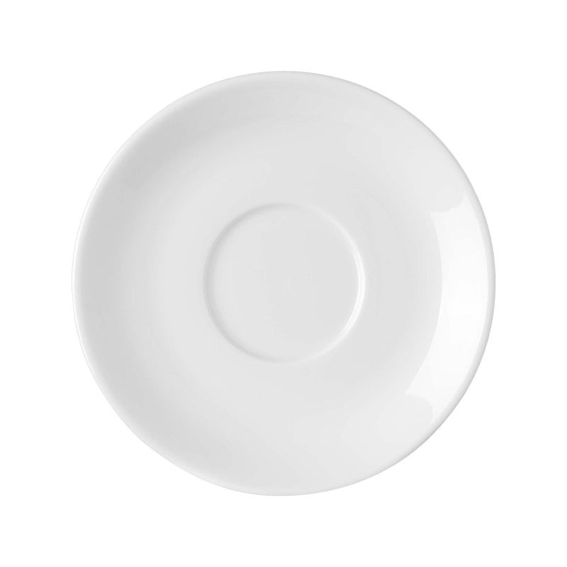 Load image into Gallery viewer, Fine Dine Pure Bianco saucer for consommé cup, 160mm, designed for broth bowls, showcasing a sleek white ceramic surface.