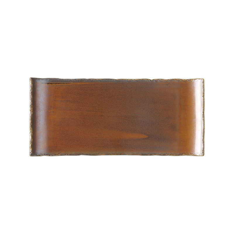 Load image into Gallery viewer, Aurum rectangular plate by Fine Dine, 260x115mm, showcasing a sleek, modern ceramic dish for serving food.