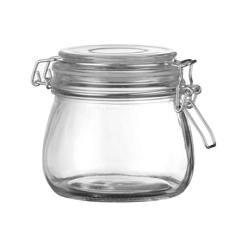 Load image into Gallery viewer, Fine Dine 500ml Vision Weck-type preserving jar with glass lid and rubber seal for storing jams, pickles, and homemade preserves.
