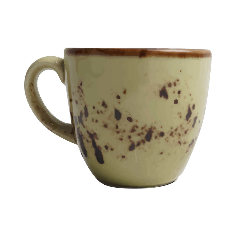 Load image into Gallery viewer, Fine Dine olive-colored espresso cup with 75ml capacity, showcasing a stylish ceramic design for everyday coffee enjoyment.