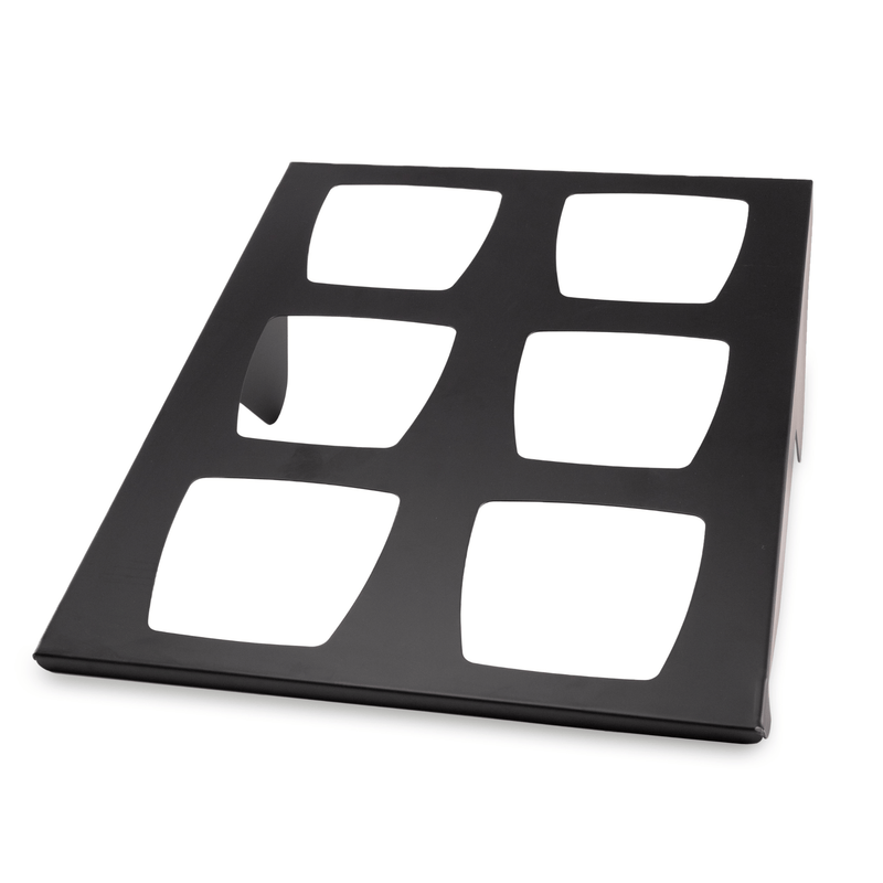 Load image into Gallery viewer, Fine Dine Skiatos Black Buffet display for 6 bowls, 500x745x330 mm, showcasing sleek design and spacious storage for dining setups.