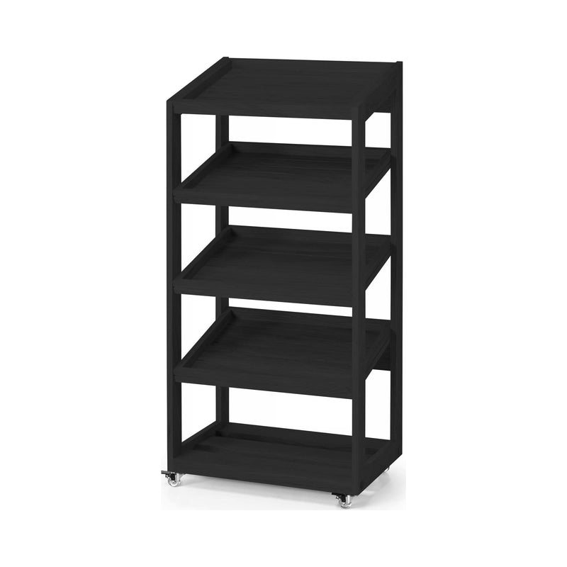 Load image into Gallery viewer, Fine Dine 4-level Madeira black stand with dimensions 574x400x1197 mm, showcasing its sturdy, multi-tiered design.