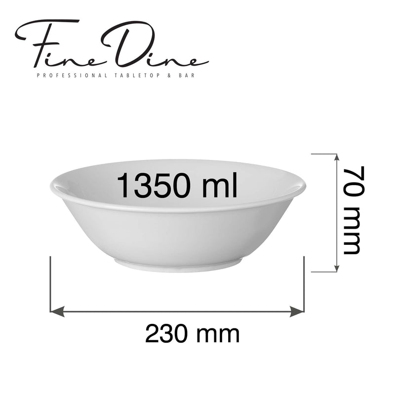 Load image into Gallery viewer, Pure Bianco buffet bowl 1.35L, 230mm - Custom Wood DesignsFine Dine Pure Bianco buffet bowl, 1.35L capacity, 230mm size, clear ceramic dish for serving salads or appetizers.Buffet bowl762660