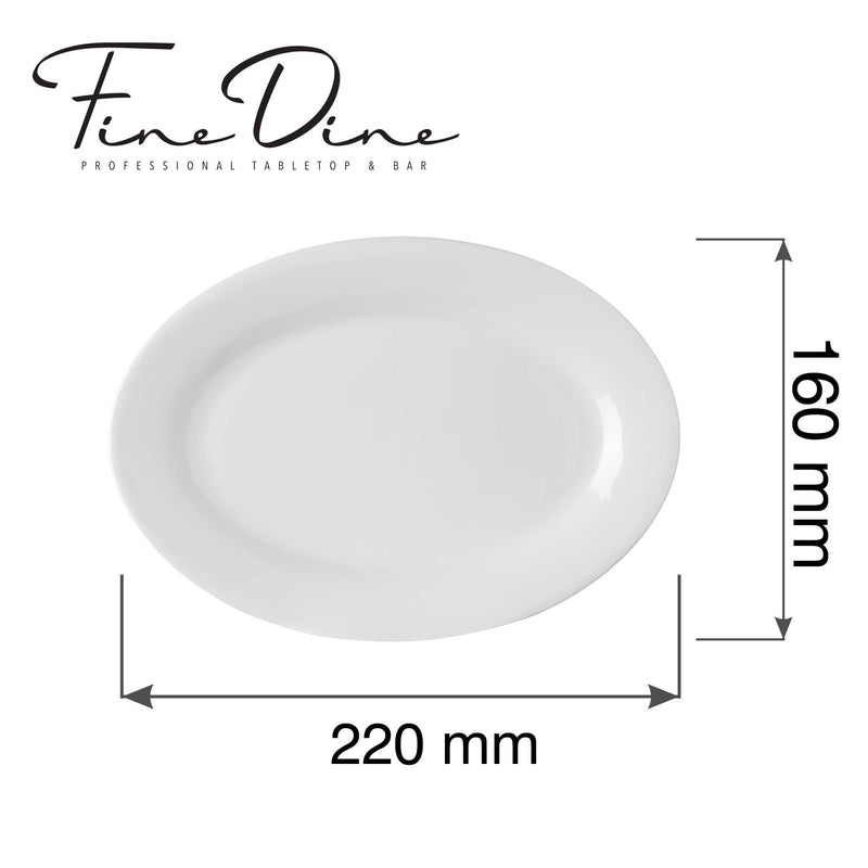 Load image into Gallery viewer, Pure Bianco platter, 220x160mm - Custom Wood DesignsElegant Pure Bianco serving dish by Fine Dine, 220x160mm, with a smooth white ceramic finish for serving appetizers or snacks.Serving dish762592
