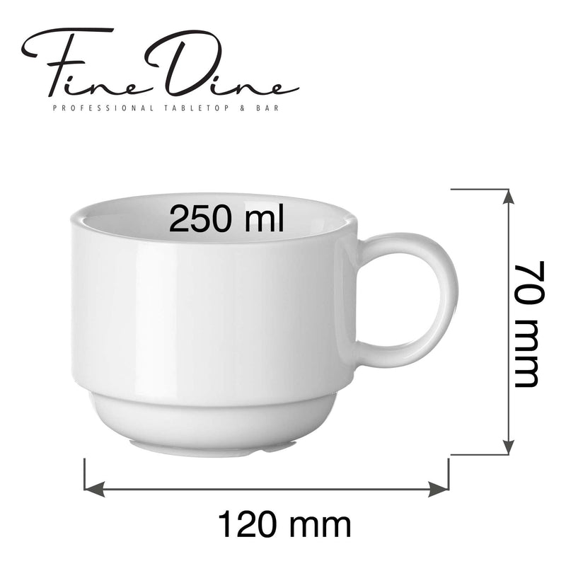Load image into Gallery viewer, Pure Bianco stackable cappuccino cup, 250ml - Custom Wood DesignsStackable 250ml Pure Bianco cappuccino cup by Fine Dine, showcasing its elegant design and stackable feature for coffee serving.Stackable cappuccino cup762837