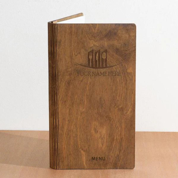 Load image into Gallery viewer, 20 x Wood Menu 20x40cm Dark Custom Wood Designs __label: Multibuy red-20-x-wood-menu-20x40cm-50774433956183