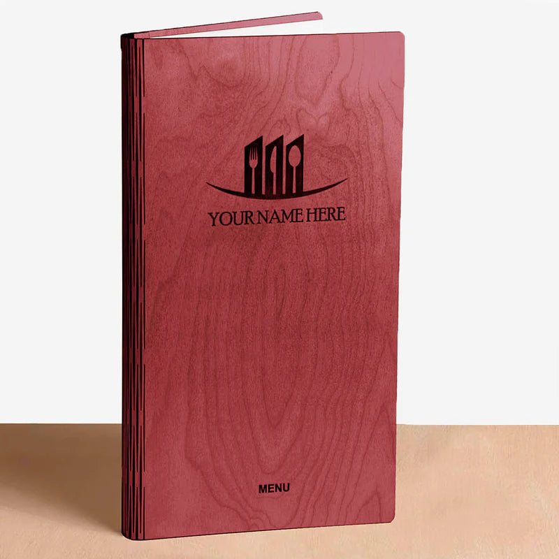 Load image into Gallery viewer, 20 x Wood Menu 20x40cm Red Custom Wood Designs __label: Multibuy red-20-x-wood-menu-20x40cm-53612710756695