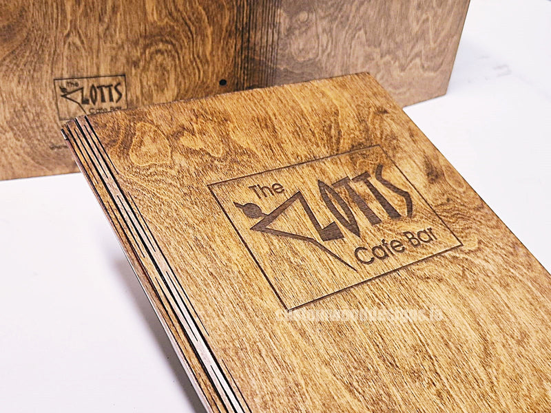 Load image into Gallery viewer, A5 Wood Menus 15x21cm Custom Wood Designs __label: Multibuy red-wine-a5-wood-menus-15x21cm-52022391144791