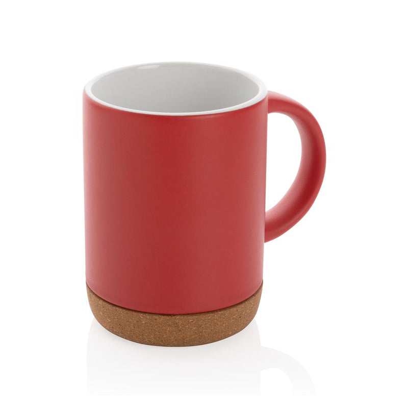 Load image into Gallery viewer, Ceramic mug with cork base pack of 25 Branded Red Custom Wood Designs __label: Multibuy redceramiccoffeemugcorkbasecustomwooddesigns
