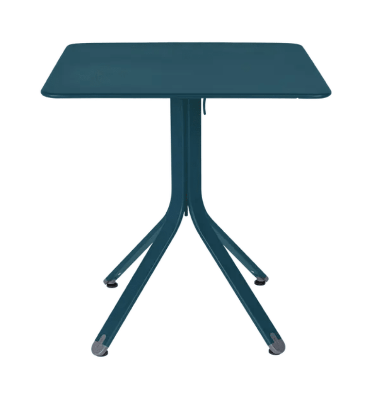 Load image into Gallery viewer, Rest'O Folding Table 71x71cm - Custom Wood DesignsFermob Rest'O folding outdoor metal table in Acapulco Blue, 71x71cm, with a sleek, modern design for outdoor spaces.Fermob Outdoor Table Metal24575204865495Acapulco