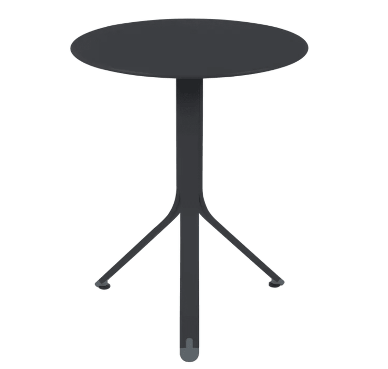 Load image into Gallery viewer, Rest'O Round Folding Table Ø60cm - Custom Wood DesignsFermob Rest'O Round Folding Table in anthracite metal, 60cm diameter, outdoor bistro table for patio or garden use.Fermob Outdoor Table Metal24575209956855Antracite