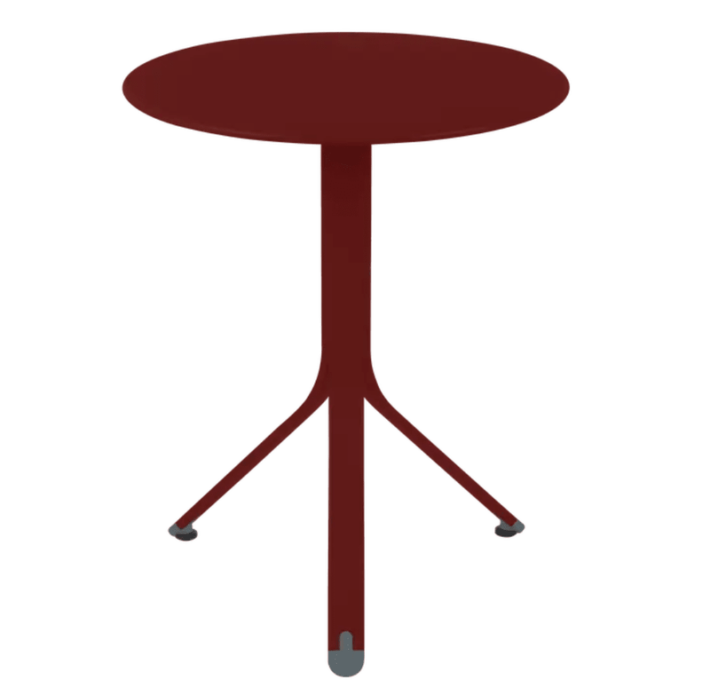 Load image into Gallery viewer, Rest'O Round Folding Table Ø60cm - Custom Wood DesignsFermob Rest'O Round folding outdoor bistro table, 60cm diameter, metal design, suitable for outdoor dining and patio useFermob Outdoor Table Metal24575209493015Chilli