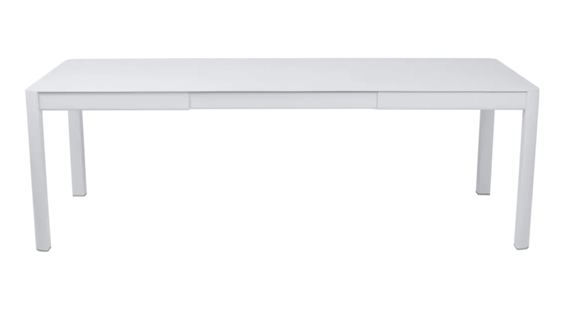 Load image into Gallery viewer, Fermob Ribambelle extendable metal table in white, large 10-seater outdoor hospitality table with aluminum extension.