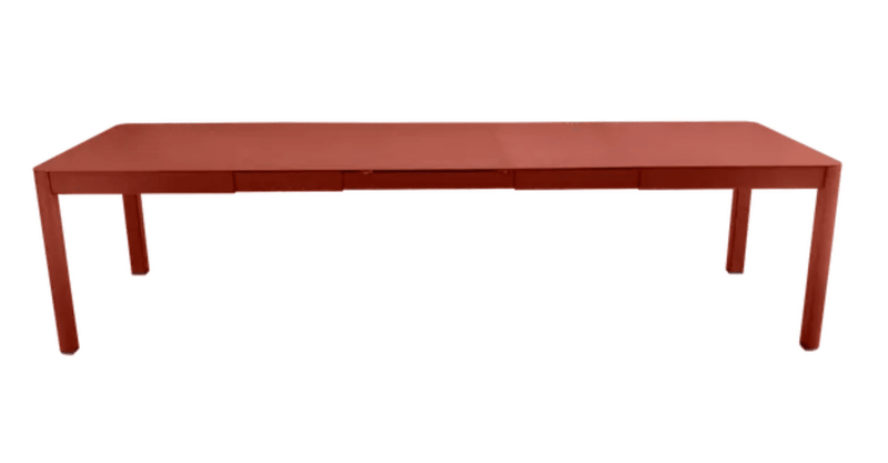 Load image into Gallery viewer, Fermob Ribambelle XL extendable metal table in Reed Ochre, 14-seater large expandable hospitality table.