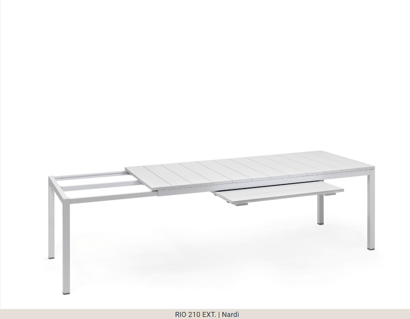 Load image into Gallery viewer, Rio 210 Extensible Table DurelTOP - Custom Wood DesignsNardi Rio 210 Extensible Outdoor Table in Bianco, featuring a sleek design and extendable surface for outdoor dining and gatherings.Nardi Outdoor Table24575205320119Bianco