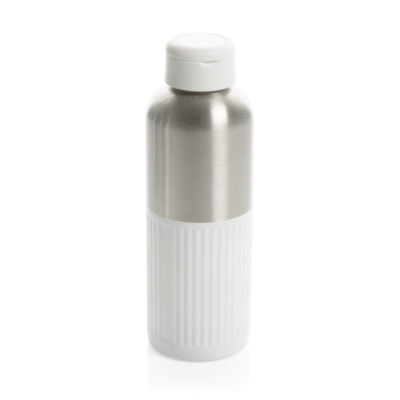 Load image into Gallery viewer, XD Xclusive Ripple RCS R-steel leakproof water bottle with handle, 750ML, recycled stainless steel with custom wood design.