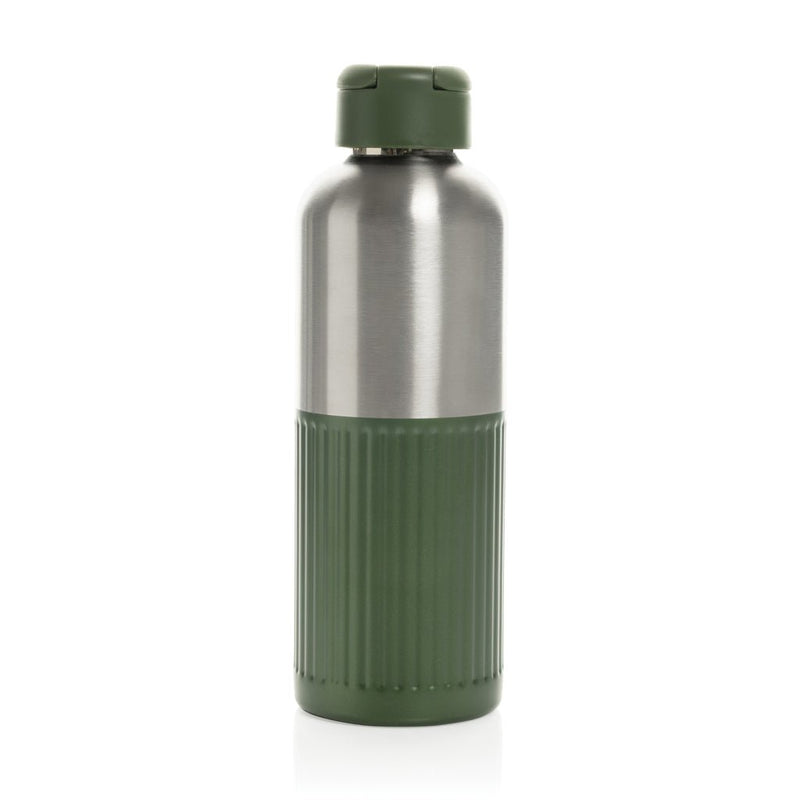 Load image into Gallery viewer, XD Xclusive Ripple RCS R-steel leakproof water bottle with handle, 750ML, recycled stainless steel with wood design.