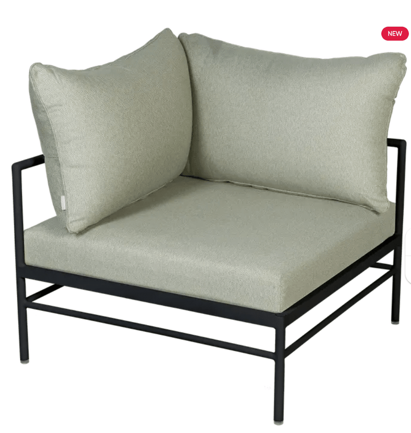 Load image into Gallery viewer, Rivage Corner Armchair - Custom Wood DesignsFermob Rivage Corner Armchair in antracite and meadow green metal outdoor sofa with corner design on patio settingCorner Outdoor Sofa Fermob Metal24575200334199Antracite Meadow Green