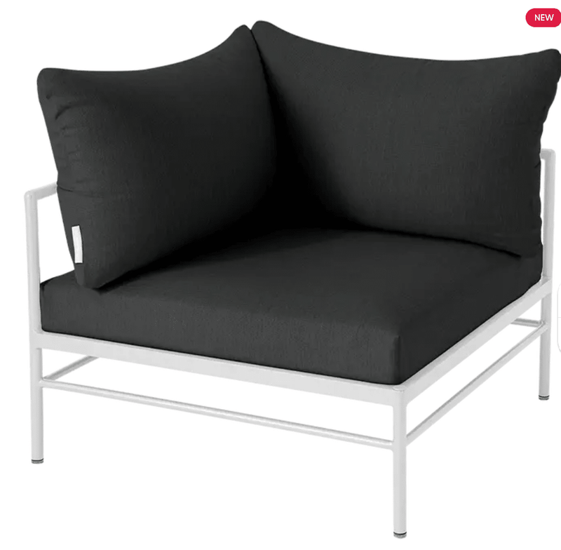 Load image into Gallery viewer, Rivage Corner Armchair - Custom Wood DesignsWhite and grey Fermob Rivage Corner Armchair from the modular outdoor corner sofa set, made of metal, ideal for outdoor seating.Corner Outdoor Sofa Fermob Metal24575208378839Cotton White Night Grey