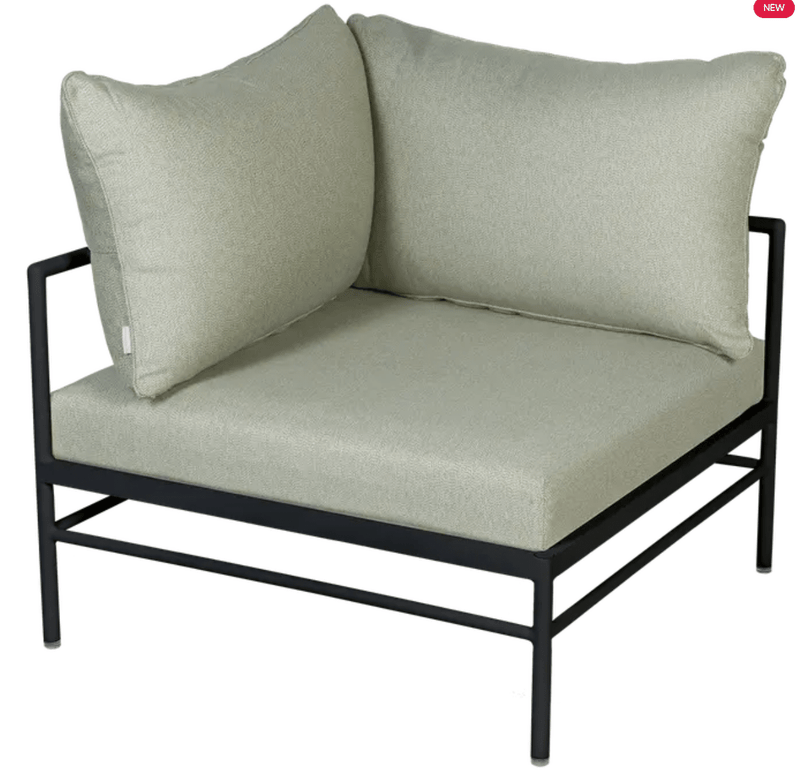 Load image into Gallery viewer, Rivage Corner Armchair - Custom Wood DesignsFermob Rivage corner outdoor armchair with metal frame, part of the Rivage corner sofa collection, showing its stylish design and outdoor suitability.Corner Outdoor Sofa Fermob Metal24575206025175Red Ochre Wicker