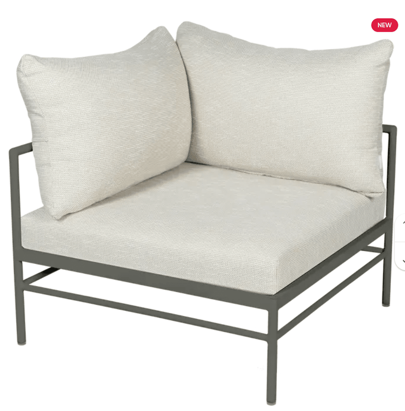 Load image into Gallery viewer, Rivage Corner Armchair - Custom Wood DesignsFermob Rivage corner outdoor armchair with wicker and metal frame, designed for comfortable outdoor seating.Corner Outdoor Sofa Fermob Metal24575205263031Rosemary Wicker