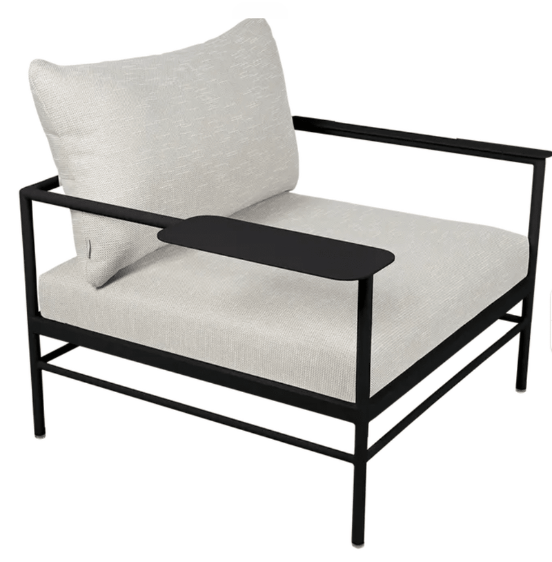 Load image into Gallery viewer, Rivage Low Armchair Fermob - Custom Wood DesignsFermob Rivage low armchair with antracite wicker and metal frame, perfect for outdoor garden seating in IrelandFermob Rivage Outdoor Metal Armachir24575200928887Antracite Wicker
