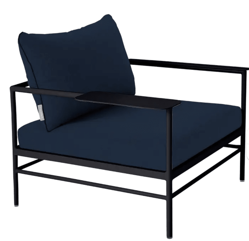 Load image into Gallery viewer, Rivage Low Armchair Fermob - Custom Wood DesignsFermob Rivage low outdoor metal armchair with curved armrests and slatted seat, ideal for garden or patio furniture.Fermob Rivage Outdoor Metal Armachir24575200896119Antracite Pearl