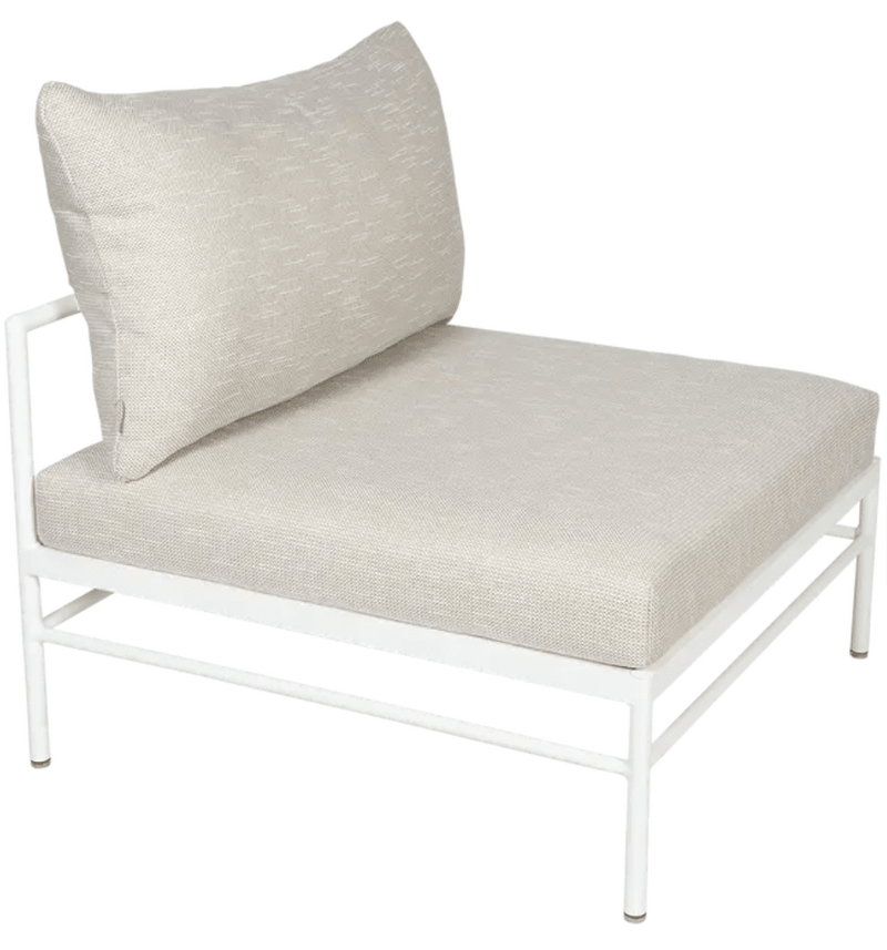 Load image into Gallery viewer, Rivage Low Chair by Fermob - Custom Wood DesignsCotton white wicker Rivage low chair by Fermob, outdoor metal sofa with a modern, minimalist design for outdoor seating.Outdoor Sofa Metal Fermob24575207446935Cotton White Wicker